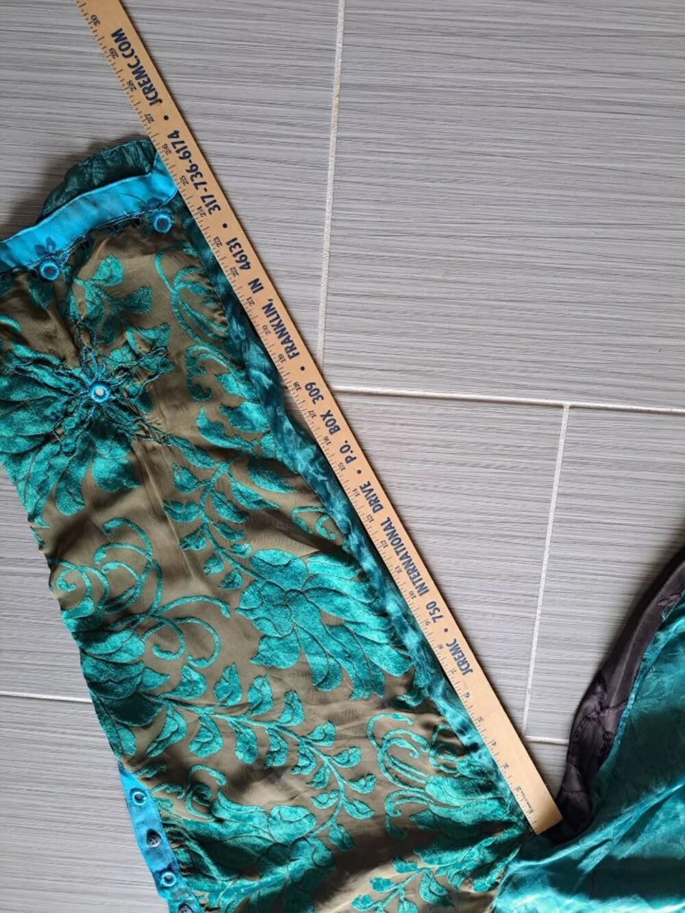 Tienda Ho Velvet Burnout Floral Sheer Wide Leg Harem Pants Festival Hippie 42" - Picture 10 of 14